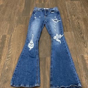 Bootcut ripped jeans